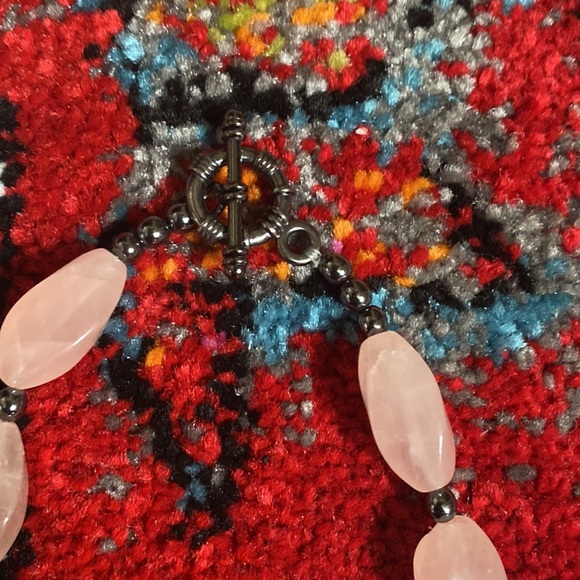 Rose Quartz Deer Antler Statement Necklace - Picture 5 of 16